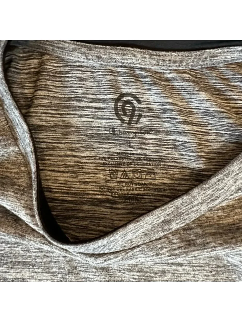 Champion Heather Grey Dri Fit Long Sleeve Shirt size Large